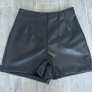 2/$20 High Waisted Pleather Black Shorts